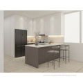 Modern U-shape design veneer glossy small kitchen cabinets